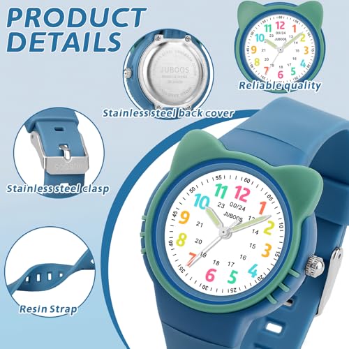 Image of Juboos Kids Watch Analog for Boys Girls Toddler, 3ATM Waterproof Wirstwatch Learning Time and Easy to Read