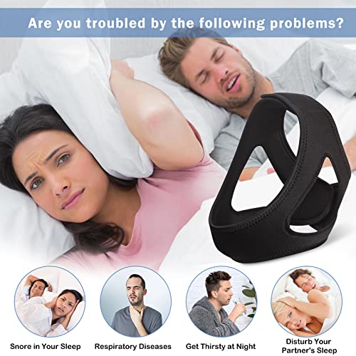 Crucial Chin Strap for Sleeping, Adjustable and Breathable Anti Snoring Chin Strap, Comfortable Anti Snoring Devices, Chin Strap for Snoring for Men and Women to Stop Snoring
