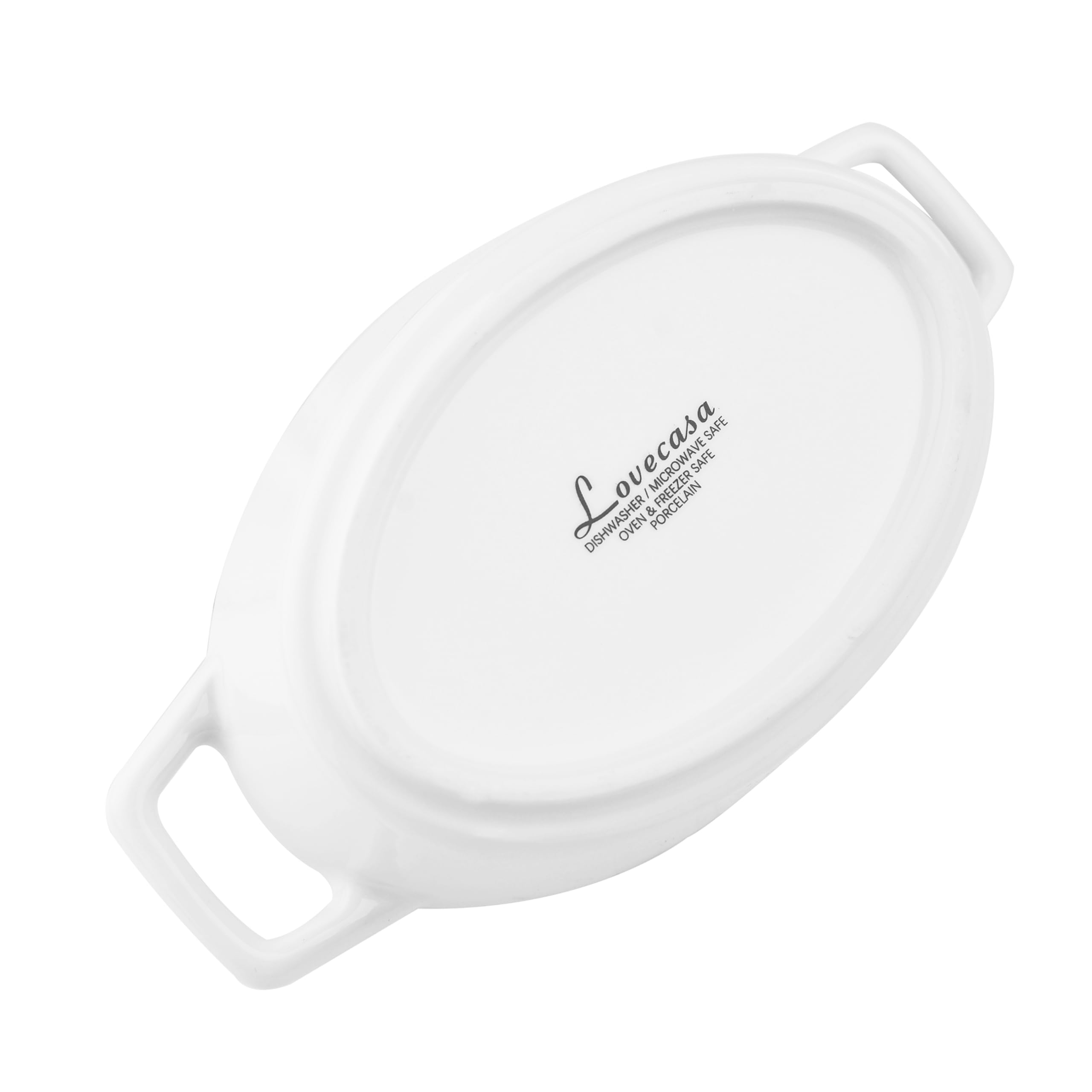 LOVECASA, Ramequin Dish - Stampo per soffio, set di pasticceria in porcellana, 4 pezzi, per bruciata, quiché, torta, pasta-16 cm, ovale