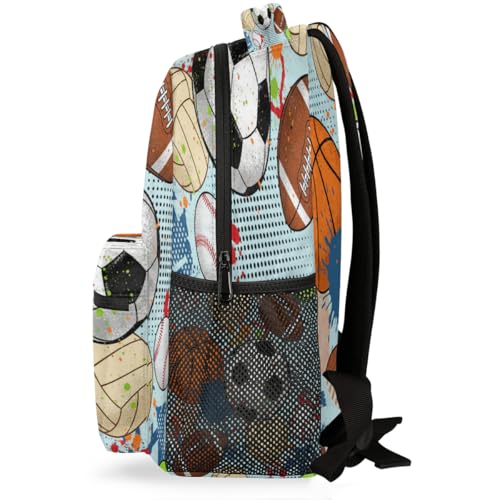 Mochila para laptop ligera con estampado de fútbol y gran capacidad 3