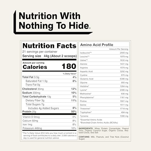 Image of NAKED Whey Chocolate Peanut Butter Protein Powder, Grass Fed Whey, No GMO, No Soy, and Gluten Free. Nothing Artificial, Aid Growth and Recovery - 21 Servings