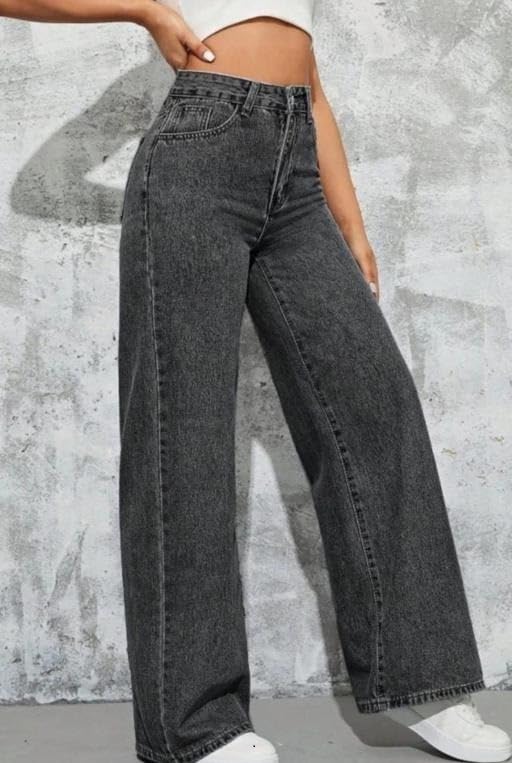 Image of Trendy Straight Fit Jeans for Women and Girls Durable Cotton Blend Perfect Casual Look