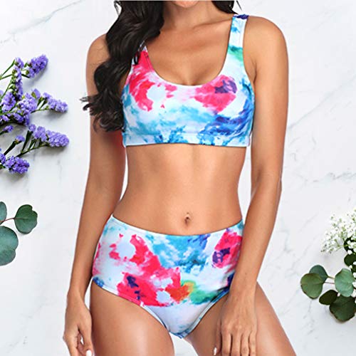 CliSPEED 1 conjunto de biquíni com estampa de flores, conjunto de biquíni de duas peças para meninas