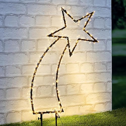 SALCAR 1M LED Gartenstecker Sternschnuppe, Weihnachtslicht Mit 400...