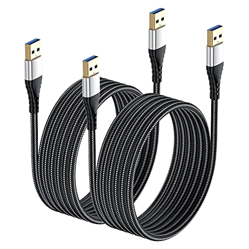 2Pack 6ft USB to USB Cable, USB 3.0 A to A Male Cable, USB 3.0 to USB 3.0 Cord,USB Male to Male Cable Double End USB Cord Compatible with External Hard Drive,DVD Player,Laptop Cooler,Enclosures,Camera