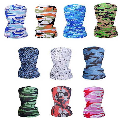 Fashion Face Dust Mask (10 PCS) Bandanas Sports & Casual Headwear Seamless Neck Gaiter, Headwrap, Balaclava, Helmet Liner