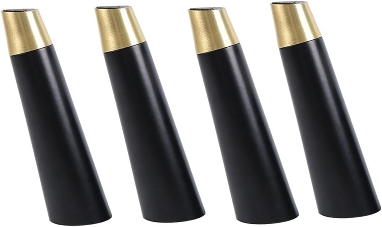 AVIMYA 4PCS Wood Furniture Legs Replacement Black Rubber Foot Straight Oblique Bed TV Tea Table Leg Cabinet Feet (Color : 12CM 4PCS)