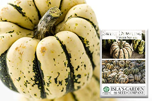 Sweet Dumpling Winter Squash Seeds For Planting, 50+ Heirloom Seeds Per Packet, (Isla's Garden Seeds), Non Gmo Seeds, Botanical Name: Cucurbita Pepo, Great Home Garden Gift #TOP1
