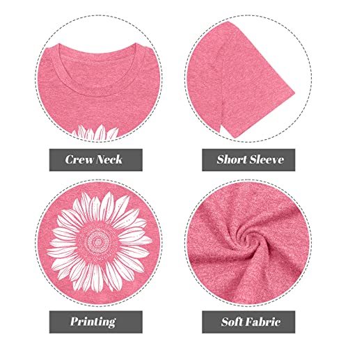 Womens Plus Size Daisy Graphic T-Shirt Summer Flower Cute Short Sleeve Shirts Casual Loose Tees Tops for Women3