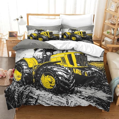 Housse de couette tracteur 140x200cm pour lit simple ado - 3