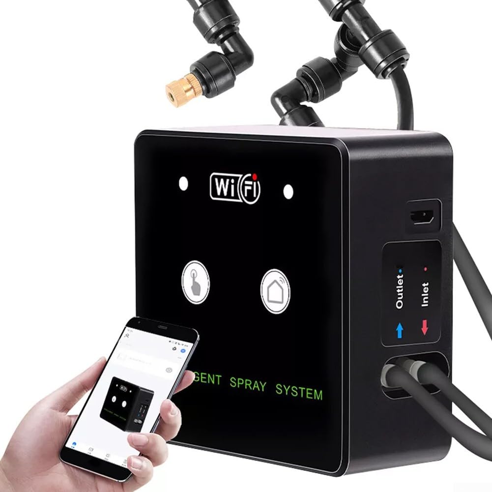 Pulverizador giratorio avanzado de 360 grados para terrarios con control WiFi y funcionalidad de temporizador (3 boquillas)