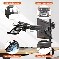 Monitor Halterung mit Laptop Arm für 35 Zoll Bildschirm bis zu 18" Notebook – Ansicht 4