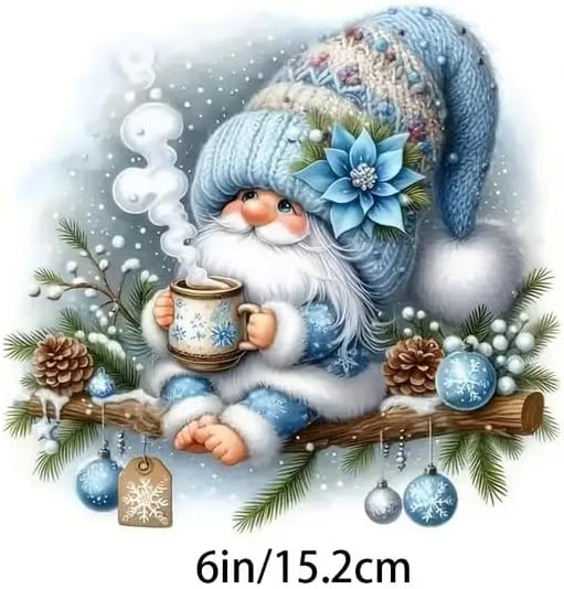 Merry Christmas Pine Snowflake Gnome Floral PVC Vinyl Car Decals Stickers Waterproof Self-Adhesive Decals for Cars, Laptops, Trucks, Motorcycles Wall Window Luggage Scratch Cover Door Decor Sticker - Image 2