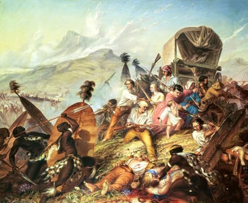 La bataille de Blauwkrantz par Baines tableau toile grand format pour grand salon