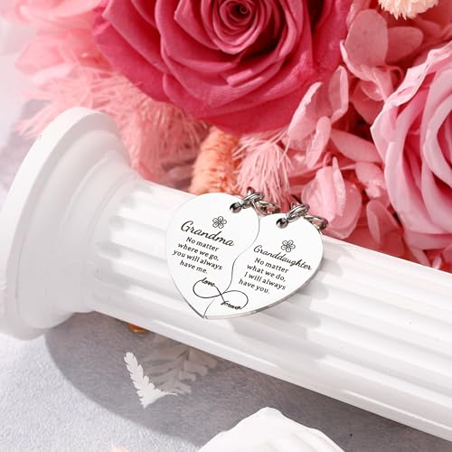 Image of 2Pcs Mother Daughter Heart Matching Keyring Keychain Set Gifts For Mom Christmas Mothers Day Gifts from Daughter