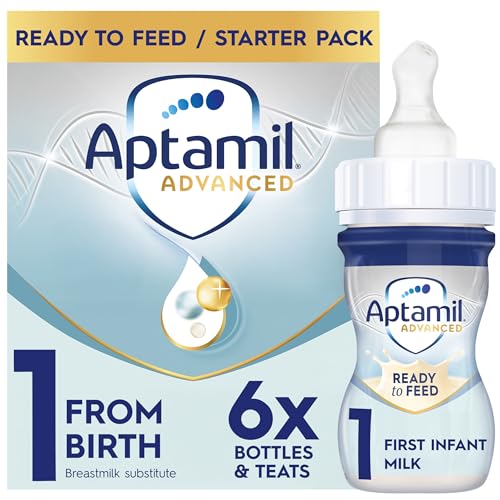 Aptamil Advanced 1 First Baby Milk Formula Starter Pack Ready to Use Liquid from Birth 6x70 ml