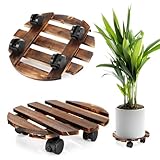 Alitree Lot de 2 Porte Plante a roulettes,Support Plante Exterieur,Supports de Pots de Fle...