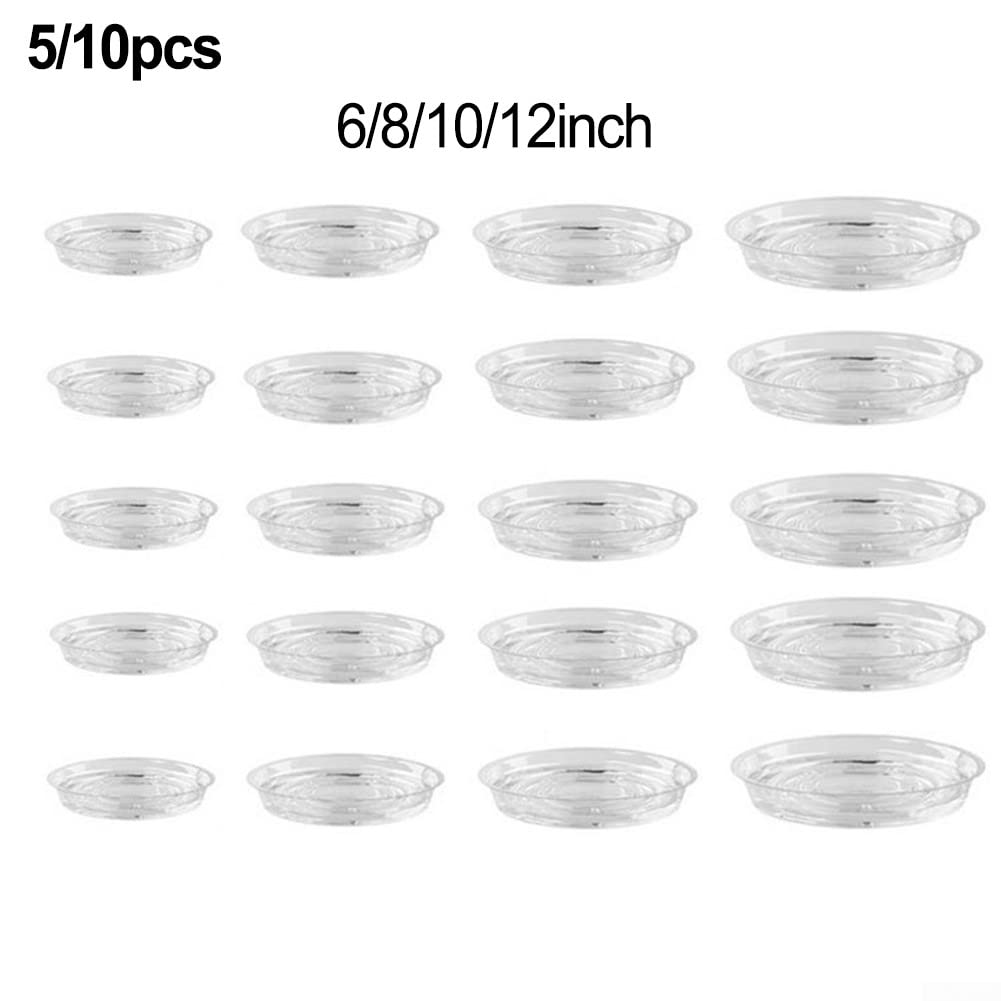 SPORTARC Transparente transparente Pflanzen-Untersetzer, dicker Kunststoff, Blumentopf-Tropfschalen für Innen- und Außenpflanzen, Garten-Untertassen, Blumentopf-Untersetzer, Tabletts – 15,2 cm, 24