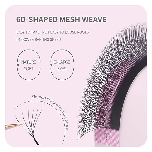 ANNAFRIS 6D W Lash Extension Premade Fan Lashes 0.07 C 10mm Russian Volume Eyelashes Pre Made 6D W Lash Matte Black False Lashes(10mm - Image 2