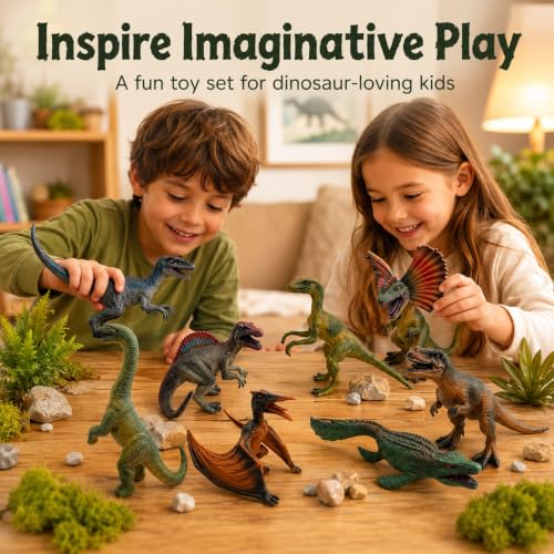 Dinosaur Toys, 8 Pack Realistic Dino Figures with Storage Box for Kids — view 5