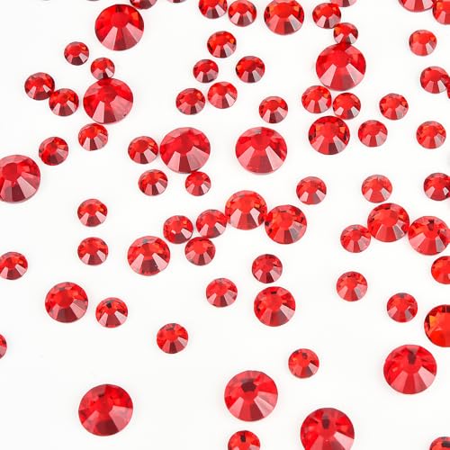 Image of 288pcs Flat Back Rhinestones Round Gems for Nail Art and Craft Glue Fix,Bedazzling Decorations SS34,7.2mm,0.28inches Lt.siam