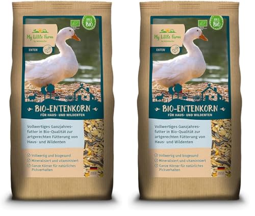 My Little Farm - Graines de Canard Bio - 2 kg - Nourriture complète pour Canards - Entièrement minéralisée et vitaminée Selon Les Besoins - Aliment Complet de qualité Biologique (Lot de 2)