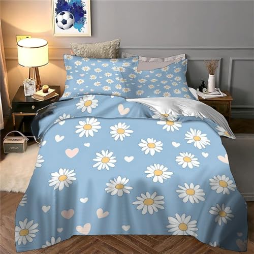 Housse de couette fleurie effet 3D parure lit luxe microfibre - 6