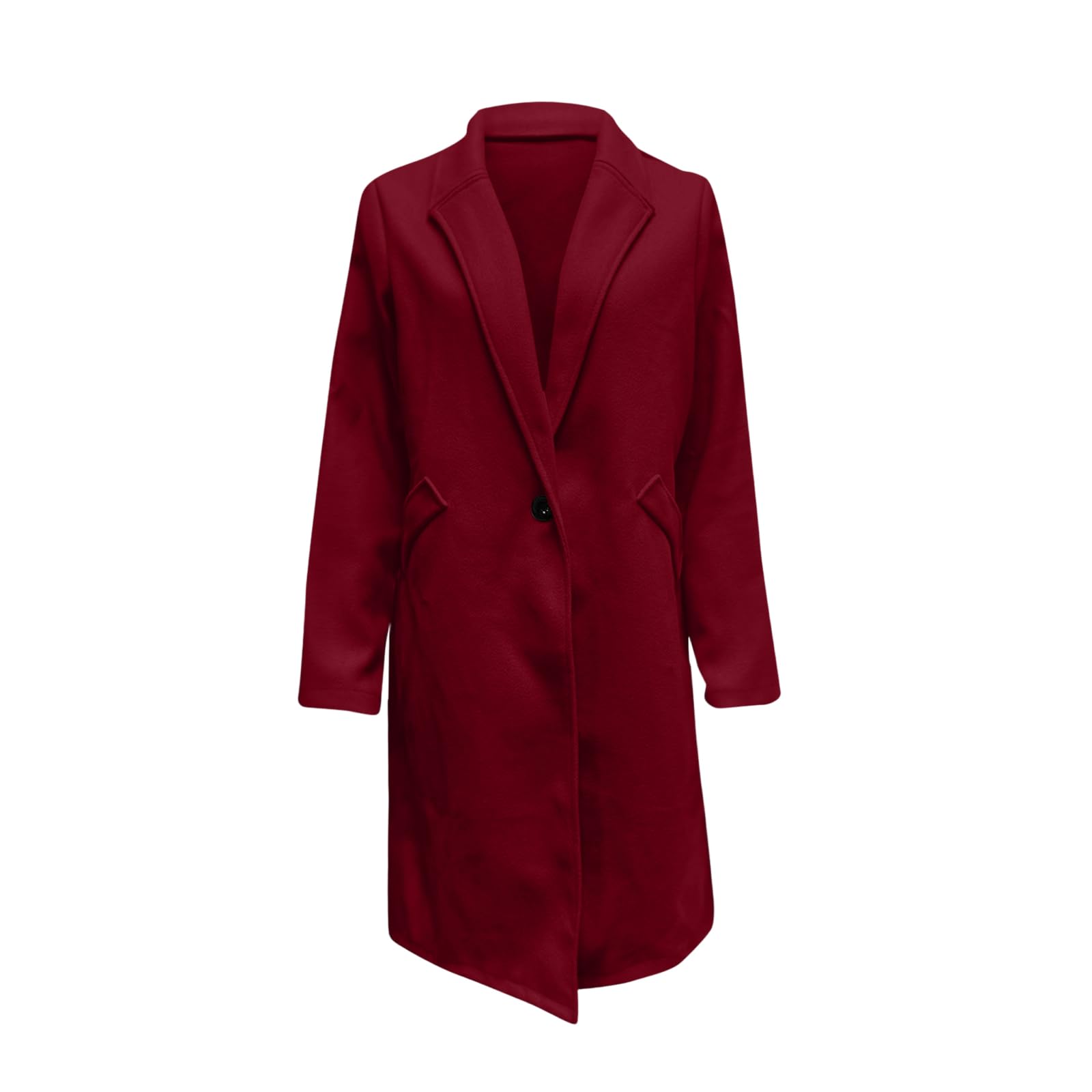 Wollmantel Damen Lang Wollwalk Jacke Winddicht Mantel Wolle Casual