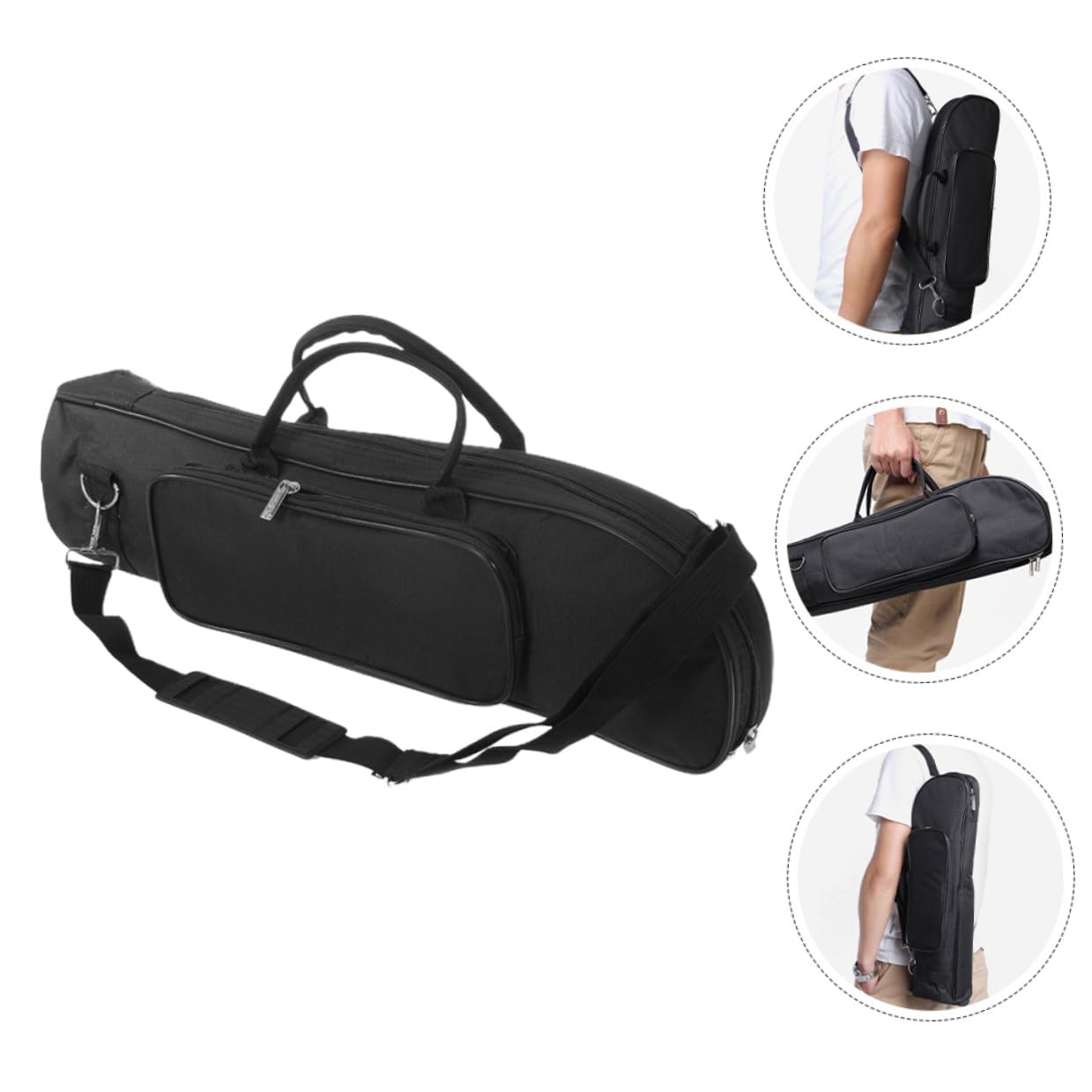 Bolsa Trompeta Oxford con Acolchado Extra Asa y Correa Hombro Almacenamiento y Transporte Instrumento Portátil para Músicos