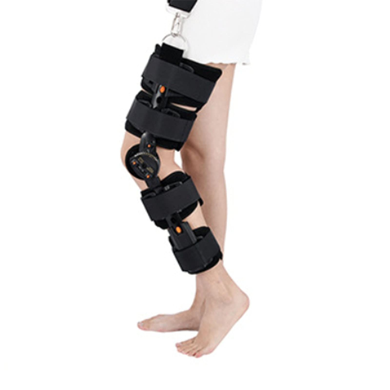 Tutore per Ginocchio incernierato Ortopedico, tutore per Ginocchio Rom incernierato Regolabile, stabilizzatore di Supporto Ortopedico per lesioni ACL/legamenti/Sportivi Aiuta Il Ginocchio