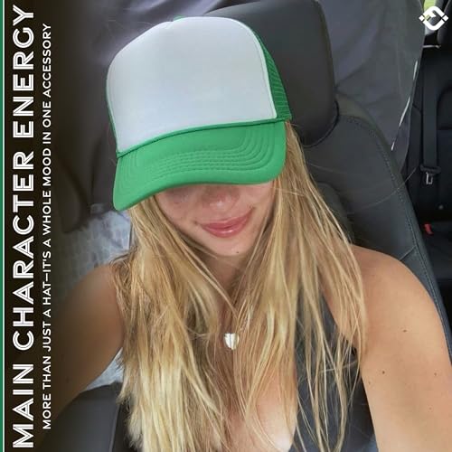 Image of Funky Junque Blank Mesh Foam Lightweight Snapback Trucker Hat | Lightweight Foam Trucker Hat with Breathable Mesh Back, Golf Beach and Street Style, Trendy Trucker Hats for Men