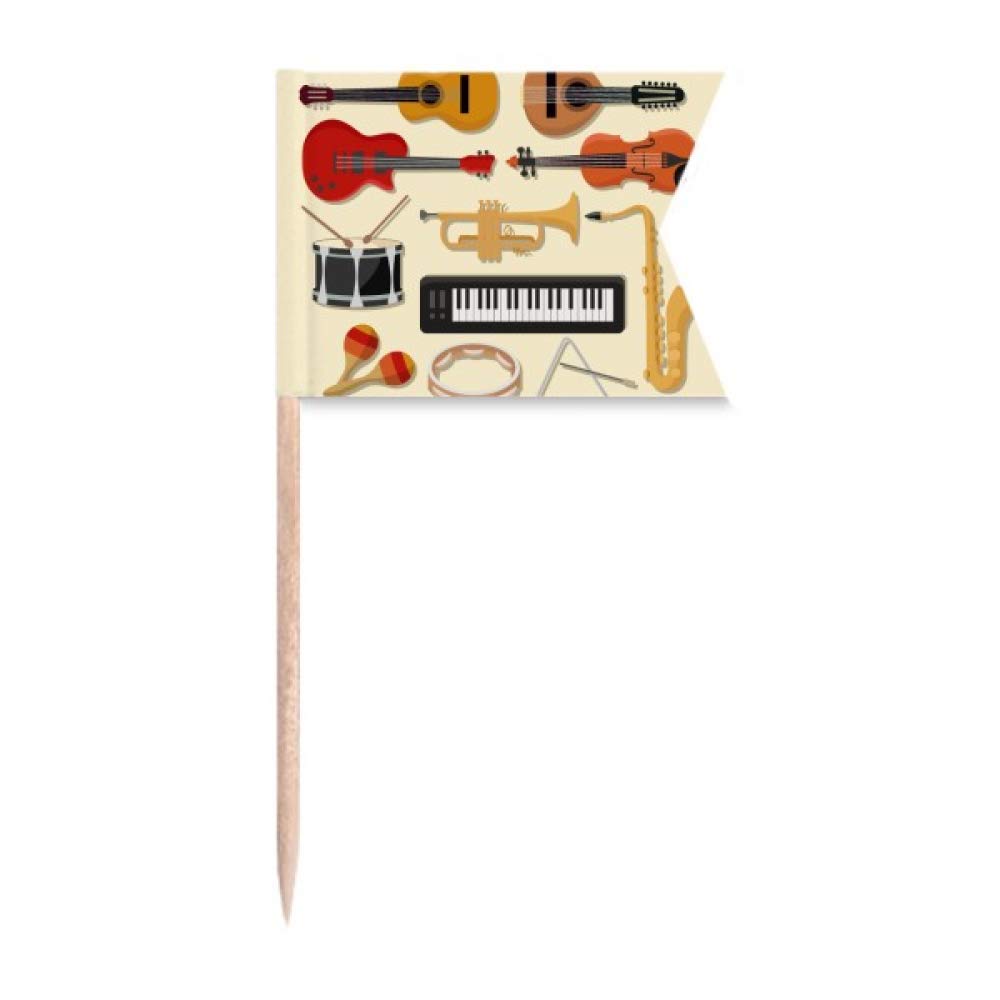 Gâteau de fête musical avec le pique piano et guitare électrique pour buffet mémorable