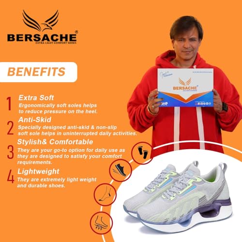 Image of BERSACHE Sneaker, Loafers,Casual with Extra Comfort Sneakers for Men(White)
