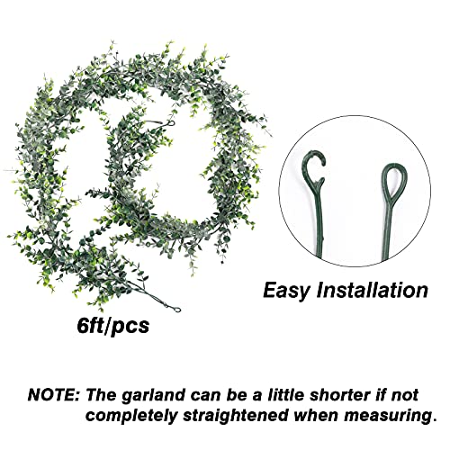 Cocoboo 6 Pack 36Ft Eucalyptus Garland Artificial Greenery Boxwood Garland, Faux Vines Fake Hanging Plants For Wedding Table Arch Wall Decor (Dark Green) #TOP1