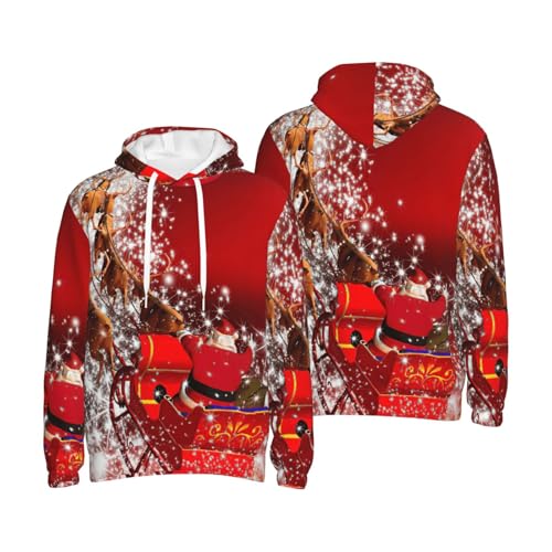 Sweat à capuche imprimé de Noël pour homme EdWal un pull décontracté en polyester unique