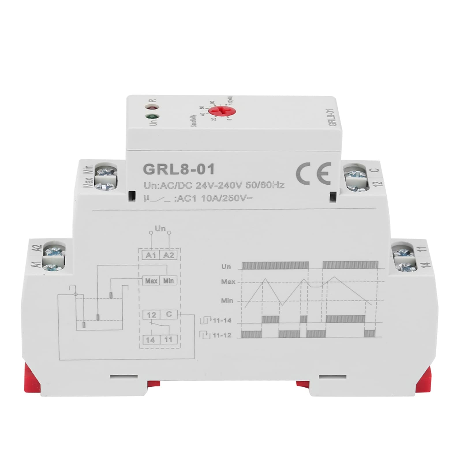 GRL8-01 Controlador de Nivel de Agua Automático 10A AC/DC 24V-240V para Líquidos Industriales