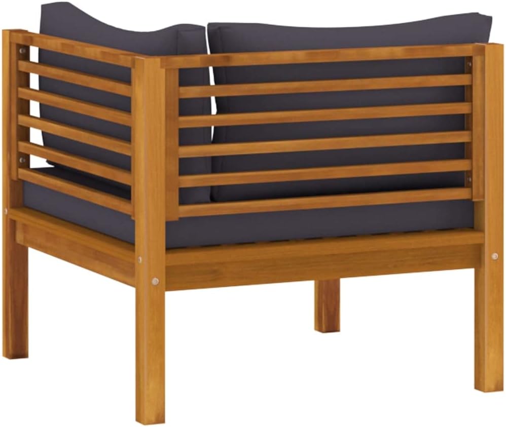 vidaXL Patio Lounge Set 7 Piece, Patio Furniture Set for Outdoor Garden, Sectional Sofa with Cushions, Corner Sofa, Retro Style, Solid Wood Acacia