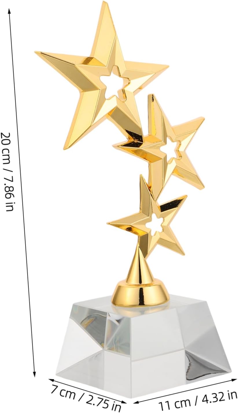 KICHOUSE Kids Sports Trophies Star Shaped Miniature Trophy Gold Alloy Award Competitions Small Trophy for Participation Achievement Party Favors