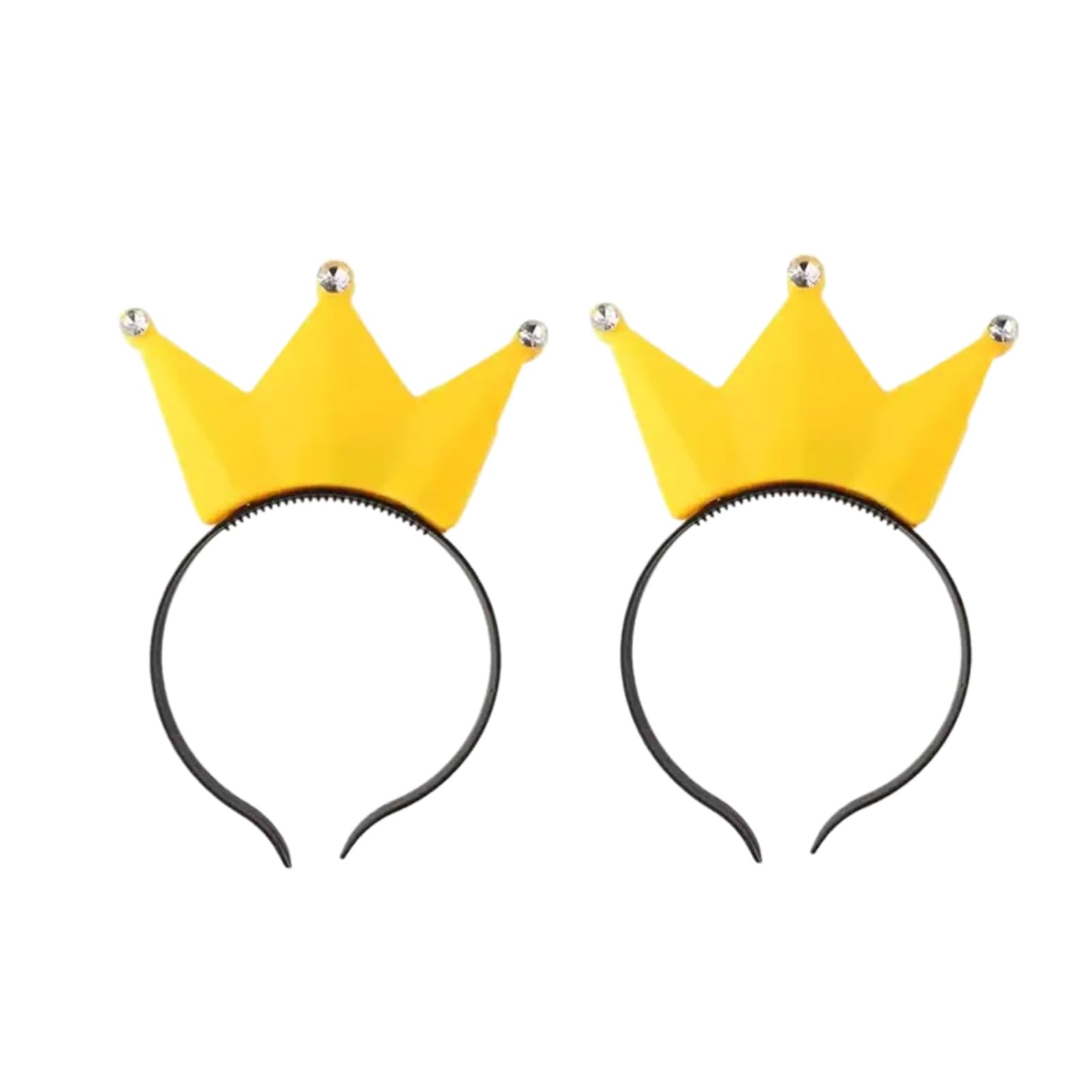 Mooff 2Pcs Yellow Halloween Light up LED Crown Princess Tiara Headband Flashing Crowns for Halloween Costume Party Headbands Crowns,Light up Birthday Crown,Costumes and Accessories