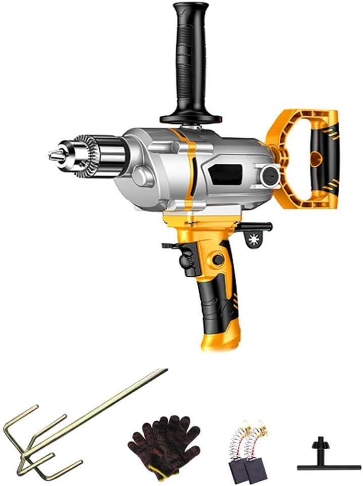 Handheld Cement Concrete Mixer,1200W Portable Electric Concrete Cement Plaster Grout Paint Thinset Mortar Paddle Mixer Ring Tool Adjustable Speed(Mixing Set)
