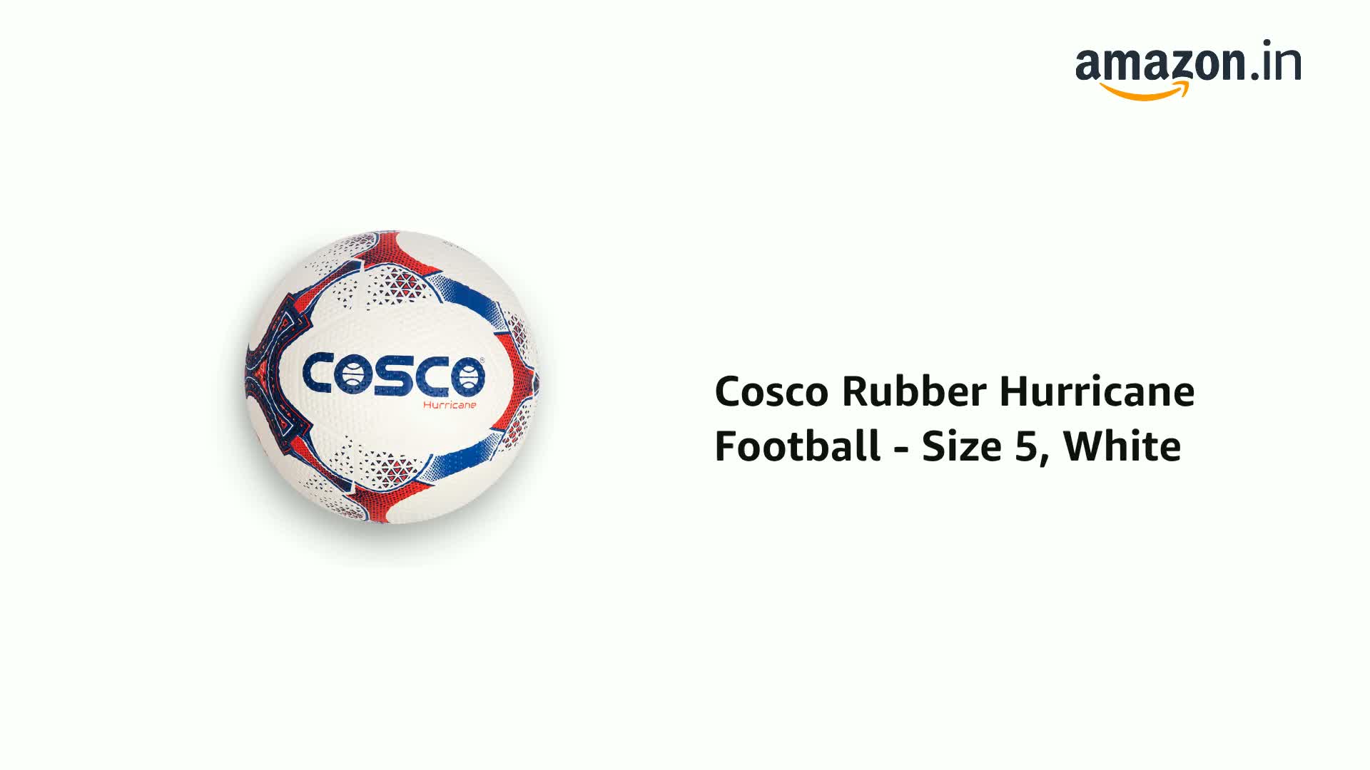 Cosco Rubber Hurricane Football - Size 5, White : Amazon.in: Sports,  Fitness & Outdoors