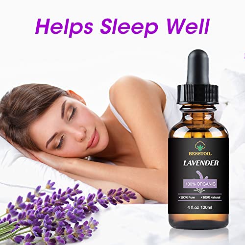 Aceite Esencial de Lavanda Orgánica - 100% Puro, Natural, Sin OGM, Grado Terapéutico para Difusor de Aromaterapia - Cuentagotas de Vidrio Premium (60ml) - imagen 5