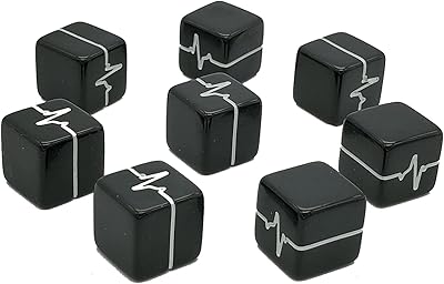 Impact! Miniatures Human Pulse Fate / Fudge Dice - Set of 8 - Black
