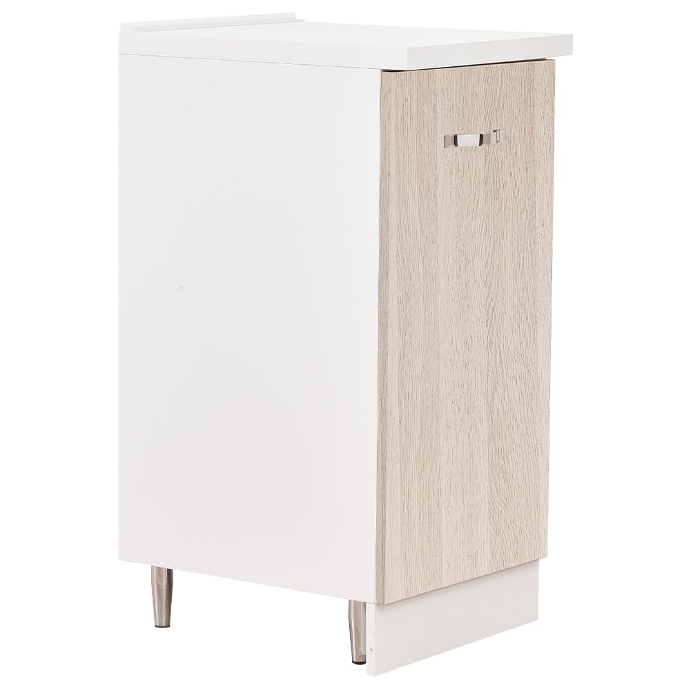 Shally Dogan Mobile Base per Cucina Componibile, Mobiletto con Struttura in Legno Robusta e Resistente, Colore Olmo, Maniglia con Finitura Cromata, Design Moderno (Anta Singola)