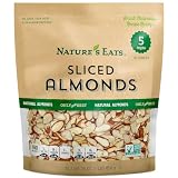 Nature’s Eats Natural Sliced Almonds - Blanched Thin-Cut Almonds for Baking, Salads, Granola, and Snacks - Heart Healthy, High Protein, Gluten Free, Keto Friendly - Bulk 16 oz Resealable Bag