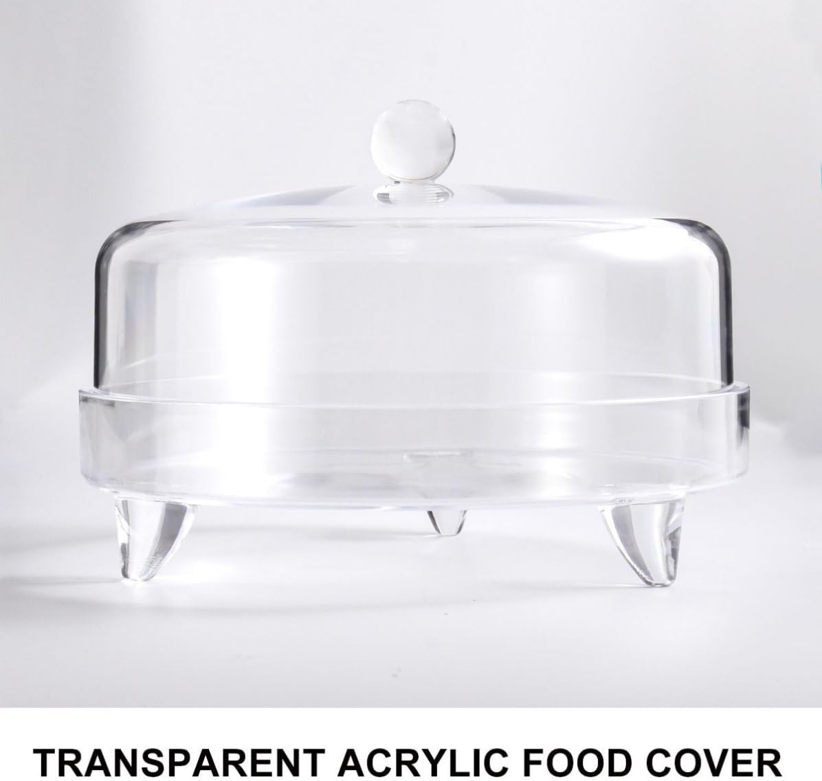 Arched Acrylic Food Cover for Cake Stand, Plastic Dome Keeps Food Fresh and Easy to Carry, for Indoor Baking and Buffet Display