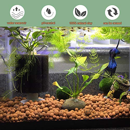 HOSSIAN Ceramsite Gardening Decor Cultivation Soil Stone Ventilation Drainage |Aquarium Beauty Fish Tank Substrate Decoration Ceramsite Stone