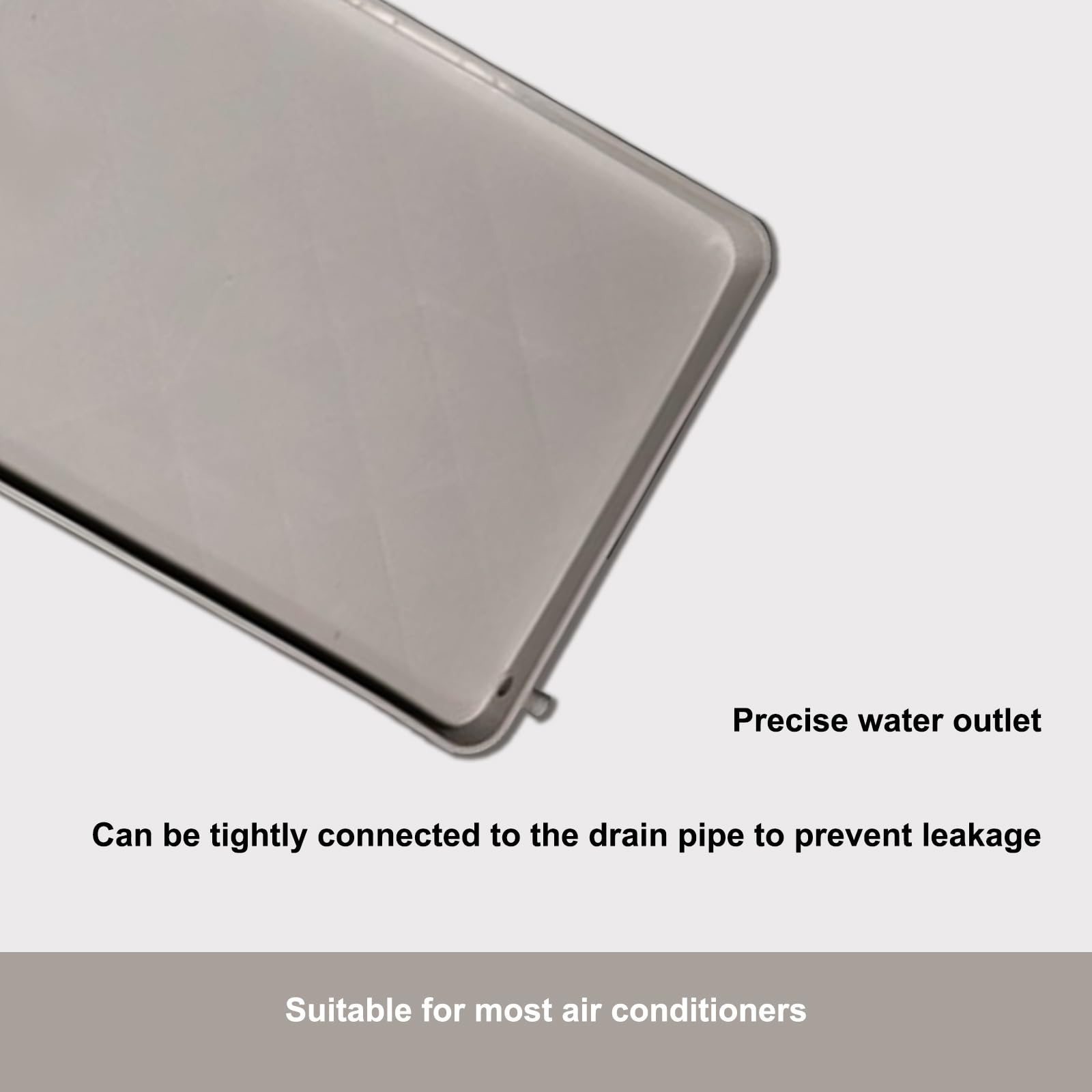 Bandeja de goteo universal para aire acondicionado con tubo de drenaje, solución eficiente de drenaje de CA para prevención de fugas, bandeja portátil de recogida de agua