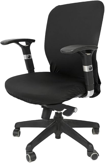 Fabric Chair, Computer Chair Cover Exquisite High Resilience Office Chair Cover for Computer Chairs.(Black)