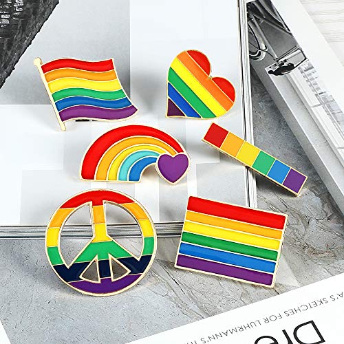 Image of Tinsow Pride Gay Rainbow Flag Lapel Pins Enamel LGBT Lapel Pins Rainbow Brooch Decoration for Clothes and Bags